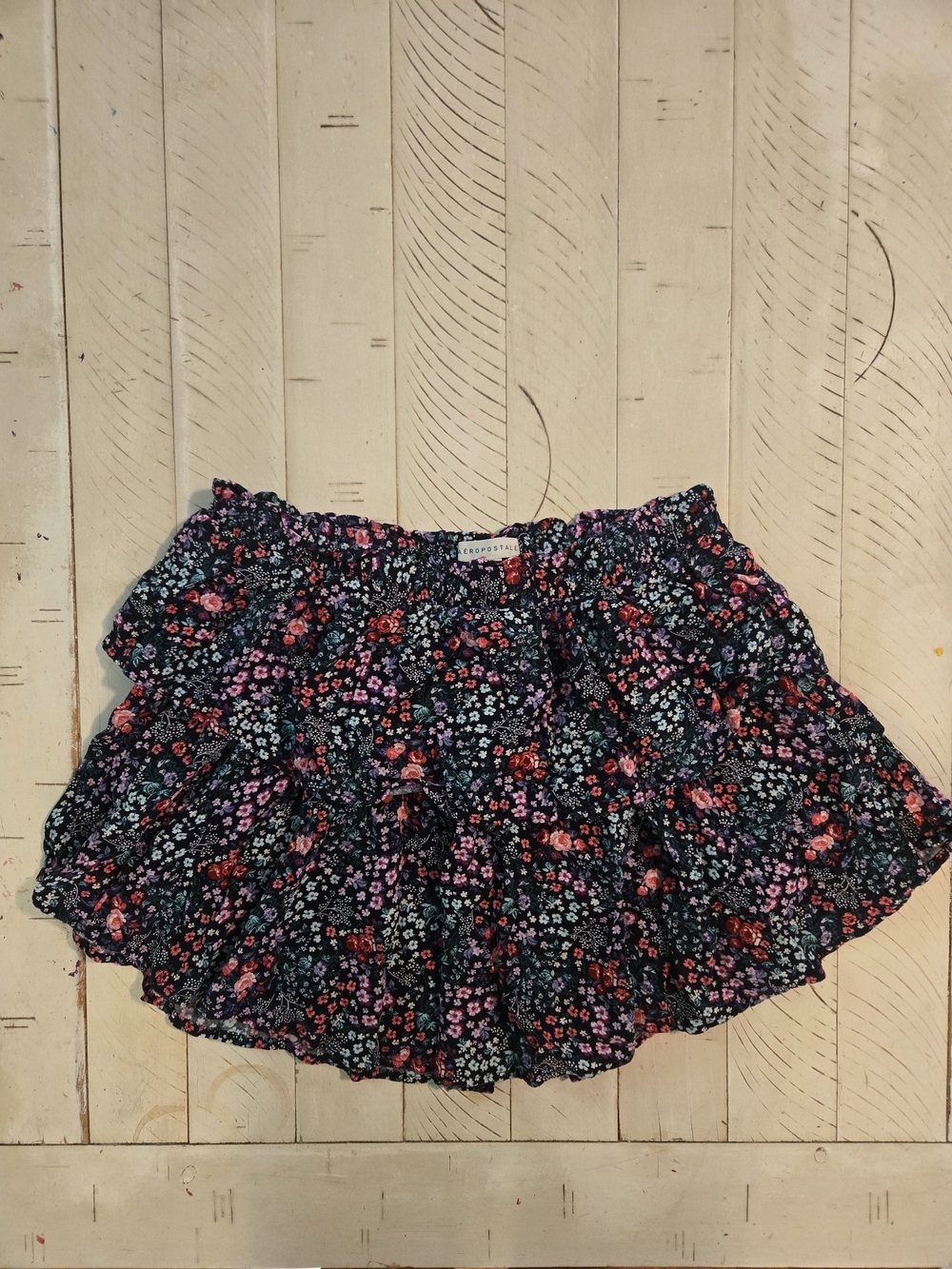 Aeropostale Floral Ruffle Mini Skirt Size M